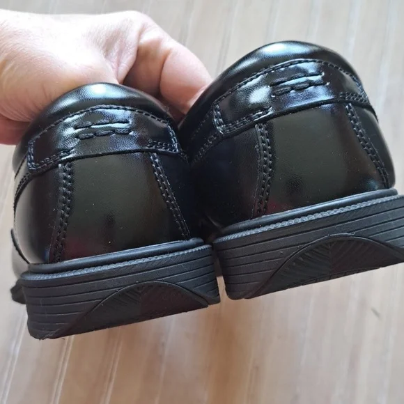 Nunn Bush Kore Bleeker Street Bike Toe Slip On Black Leather Comfort Dress Shoes